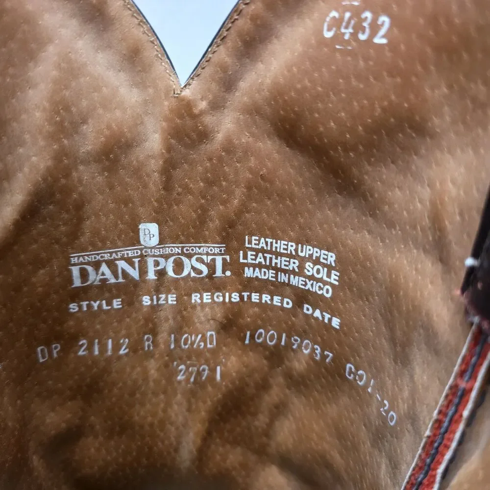 Dan Post Milwaukee Men’s 10.5D Black Cherry Western Boots 13” DP2112R